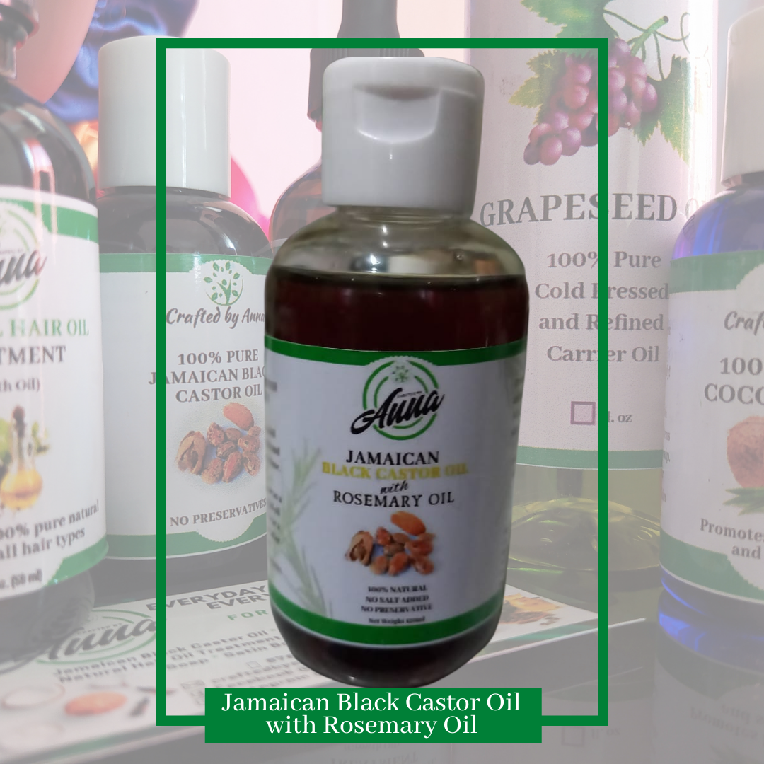 4oz Organic Jamaican Black Castor Oil with Rosemary Oil