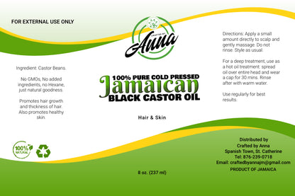 8oz Organic Jamaican Black Castor Oil